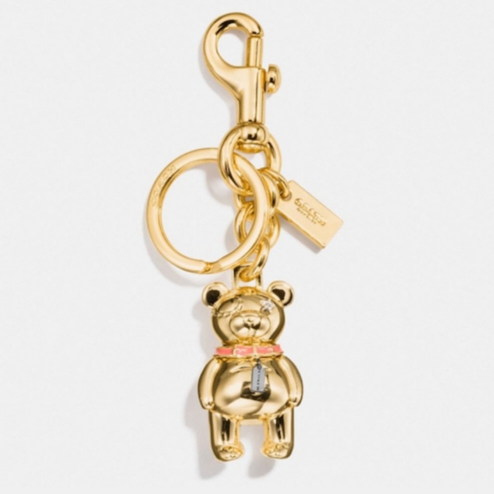 COACH GOLD BEAR BAG CHARM